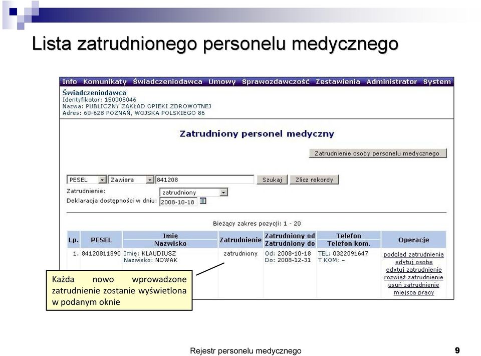 zatrudnienie zostanie wyçwietlona w