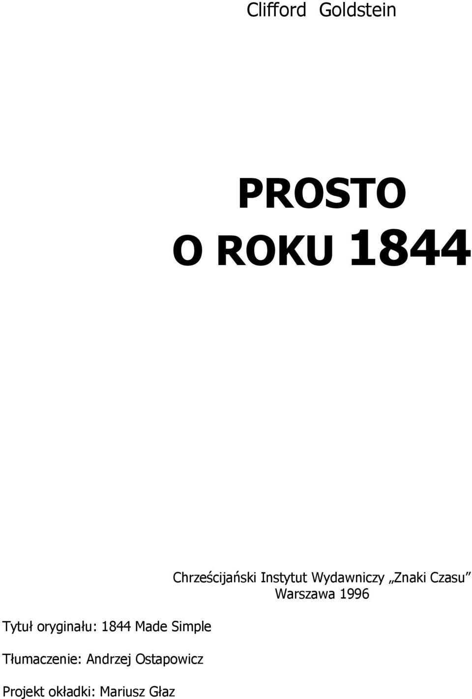 Ostapowicz Projekt okładki: Mariusz Głaz