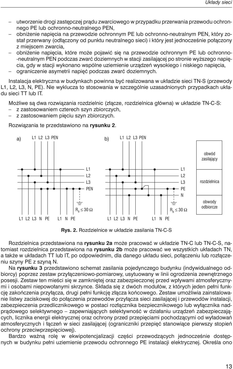 -neutralnym N podczas zwarć doziemnych w stacji zasilającej po stronie wyższego napięcia, gdy w stacji wykonano wspólne uziemienie urządzeń wysokiego i niskiego napięcia, ograniczenie asymetrii