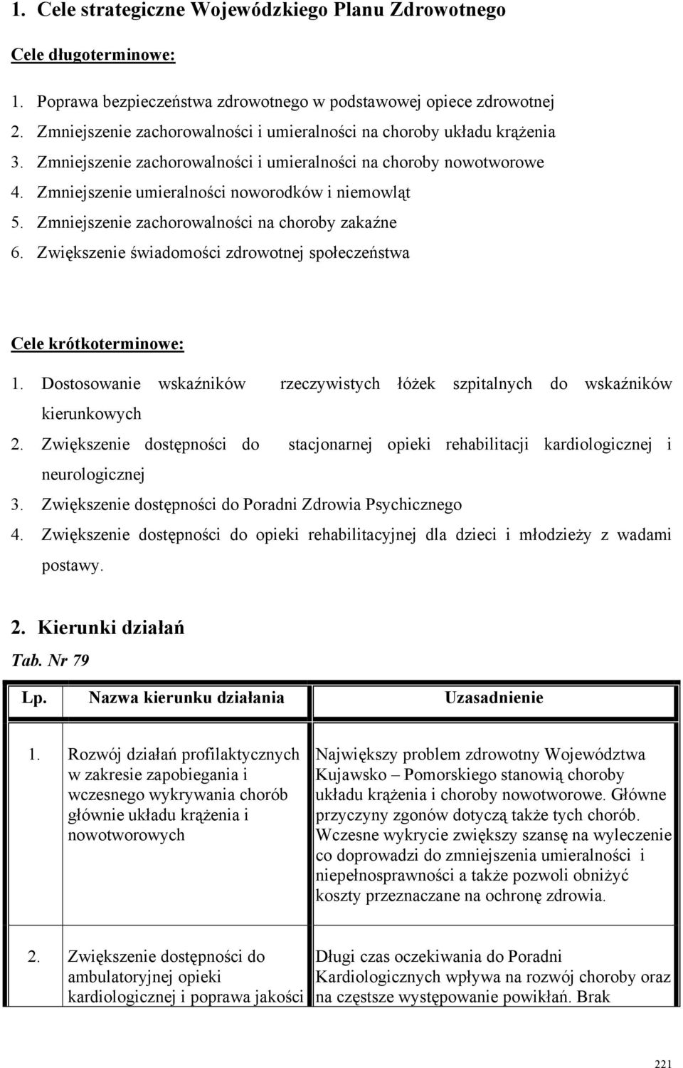 Zmniejszenie zachorowalności na choroby zakaźne 6. Zwiększenie świadomości zdrowotnej społeczeństwa Cele krótkoterminowe: 1.