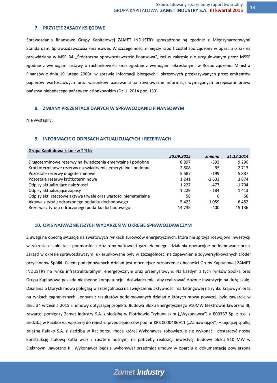 o rachunkowości oraz zgodnie z wymogami określonymi w Rozporządzeniu Ministra Finansów z dnia 19 lutego 2009r.