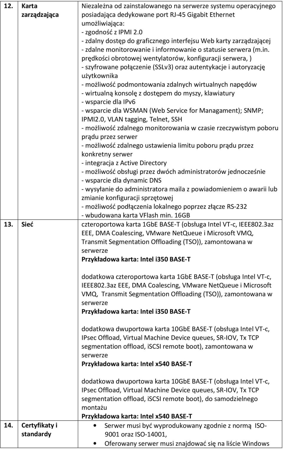 erfejsu Web karty zarządzającej - zdalne monitorowanie i inf