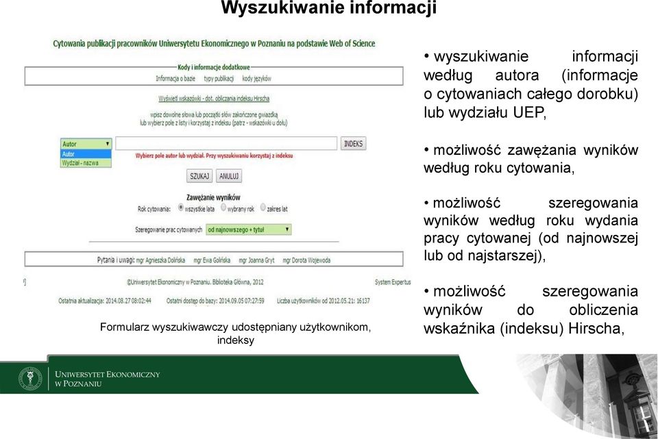 wyników według roku wydania pracy cytowanej (od najnowszej lub od najstarszej), Formularz