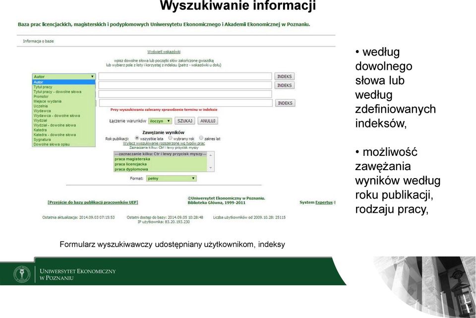 wyników według roku publikacji, rodzaju pracy,