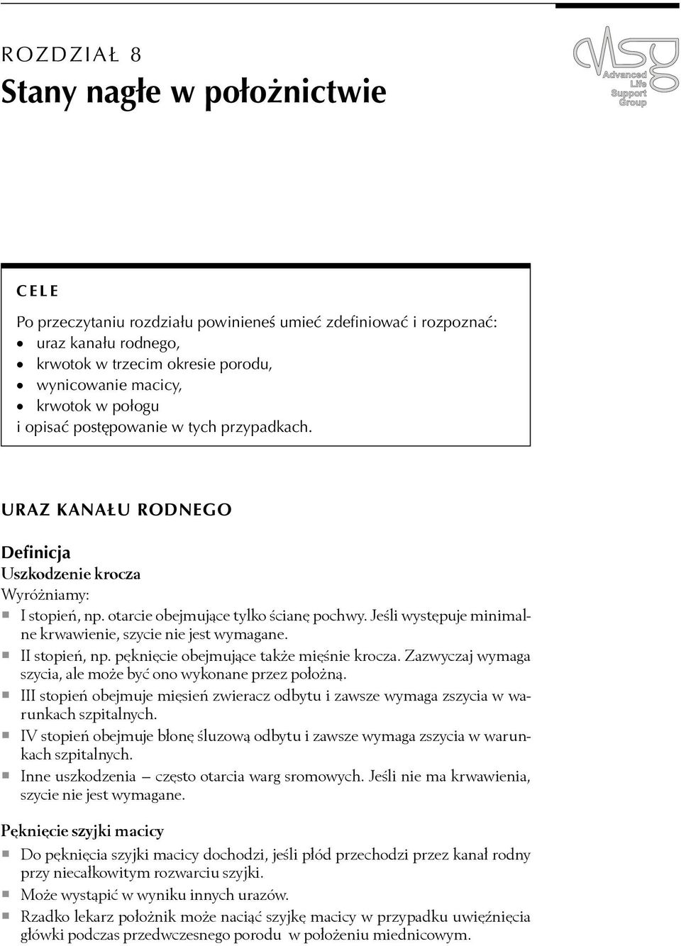 Jeśli występuje minimalne krwawienie, szycie nie jest wymagane. II stopień, np. pęknięcie obejmujące także mięśnie krocza. Zazwyczaj wymaga szycia, ale może być ono wykonane przez położną.