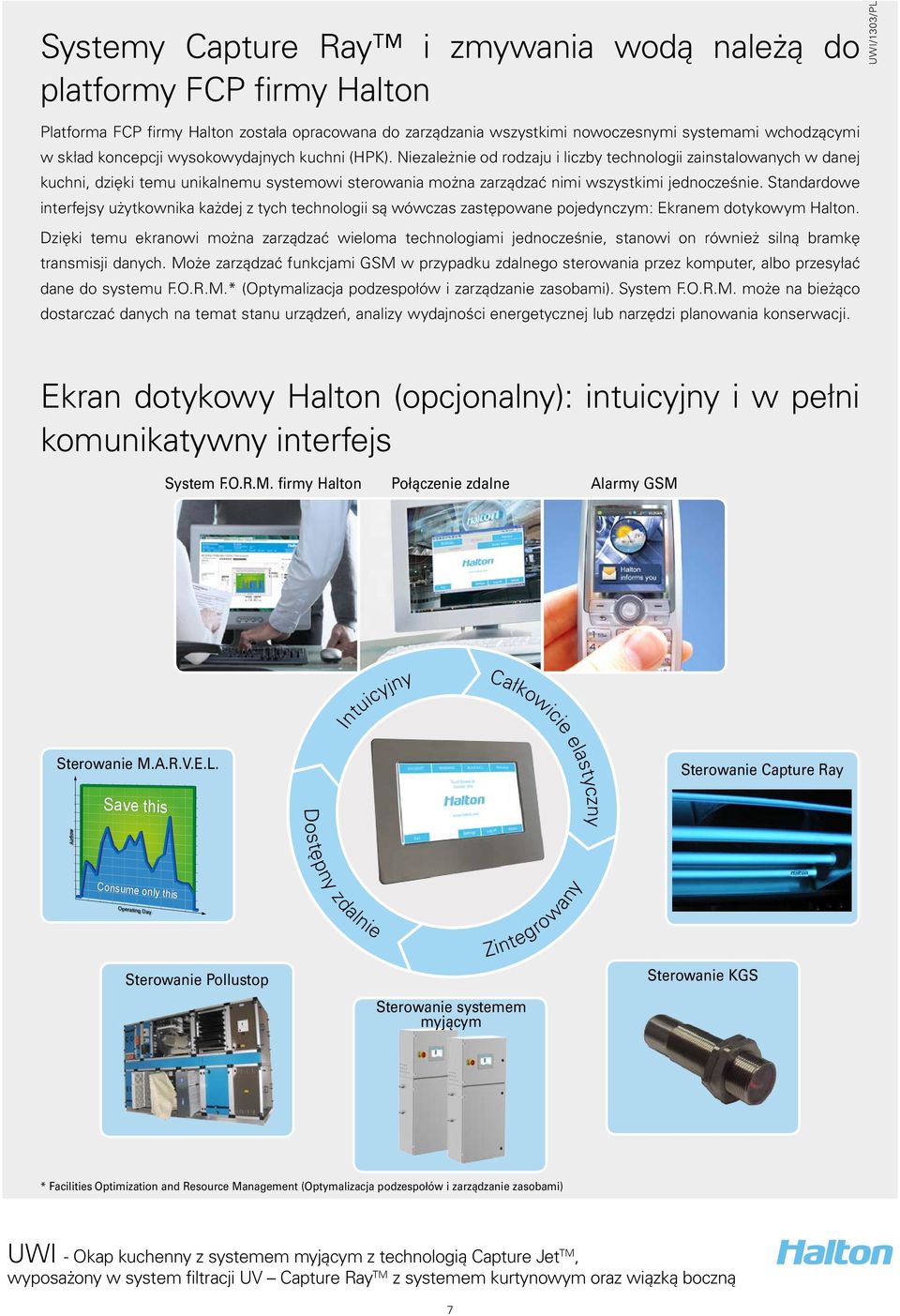 Standardowe interfejsy użytkownika każdej z tych technologii są wówczas zastępowane pojedynczym: Ekranem dotykowym Halton.