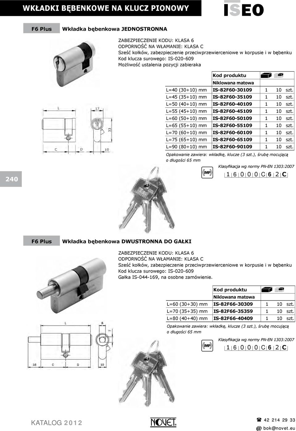 L=50 (40+10) mm IS-82F60-40109 1 10 szt. L=55 (45+10) mm IS-82F60-45109 1 10 szt. L=60 (50+10) mm IS-82F60-50109 1 10 szt. L=65 (55+10) mm IS-82F60-55109 1 10 szt.