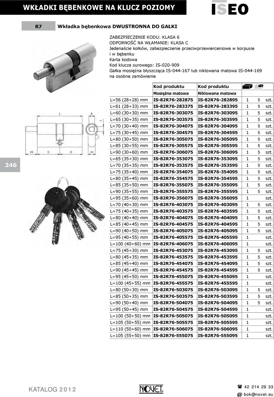 IS-82R76-282875 IS-82R76-282895 1 5 szt. L=61 (28+33) mm IS-82R76-283375 IS-82R76-283395 1 5 szt. L=60 (30+30) mm IS-82R76-303075 IS-82R76-303095 1 5 szt.