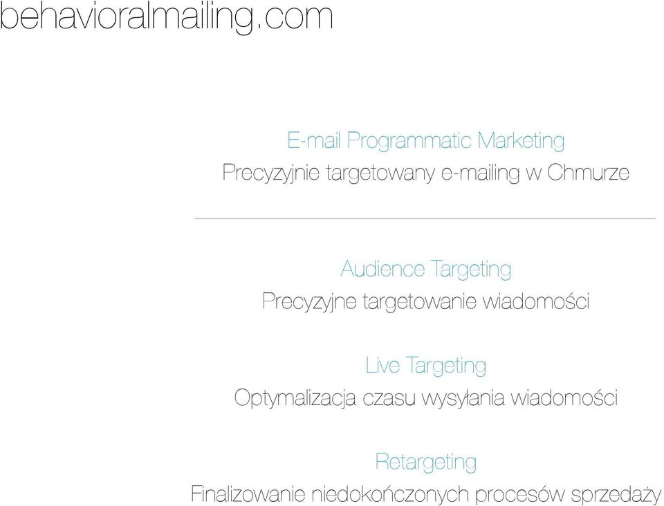 e-mailing w Chmurze Audience Targeting Precyzyjne targetowanie