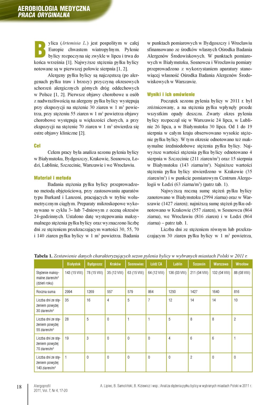Alergeny pyłku bylicy są najczęstszą (po alergenach pyłku traw i brzozy) przyczyną okresowych schorzeń alergicznych górnych dróg oddechowych w Polsce [1, 2].