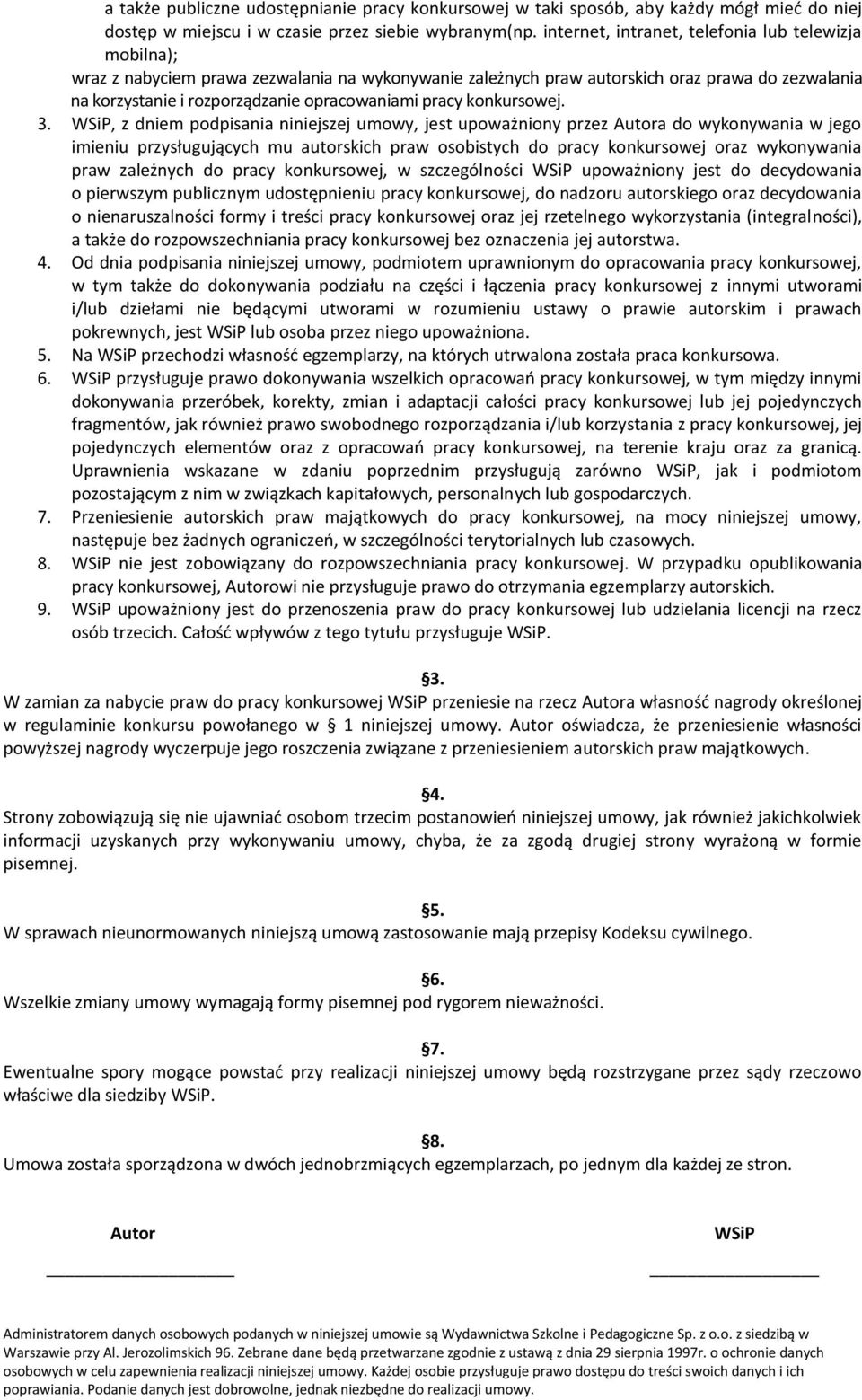 pracy konkursowej. 3.