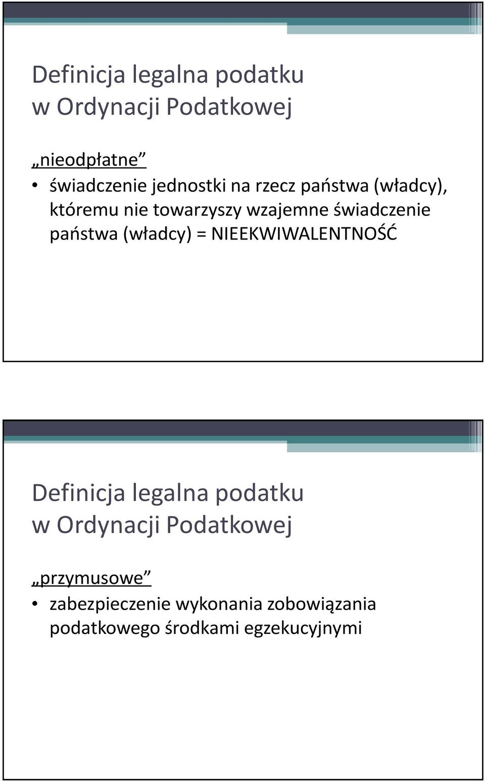 państwa (władcy) = NIEEKWIWALENTNOŚĆ przymusowe