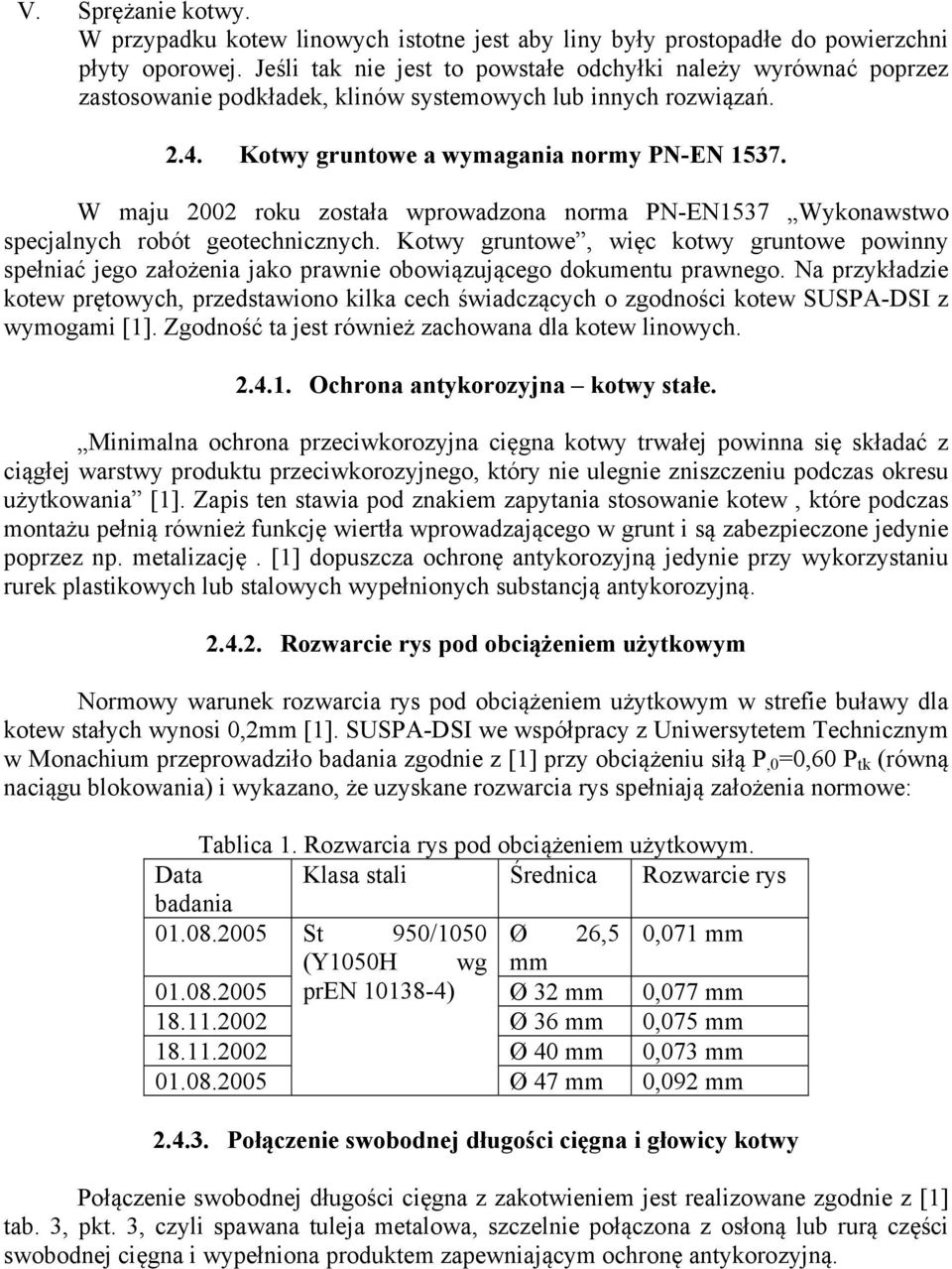W maju 2002 roku została wprowadzona norma PN-EN1537 Wykonawstwo specjalnych robót geotechnicznych.
