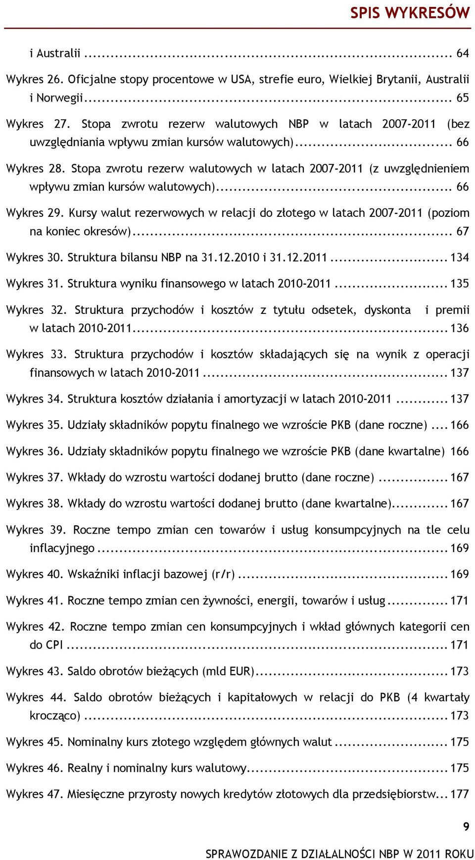 Stopa zwrotu rezerw walutowych w latach 2007-2011 (z uwzględnieniem wpływu zmian kursów walutowych)... 66 Wykres 29.