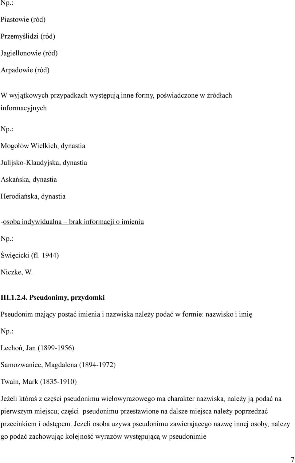 ) Niczke, W. III.1.2.4.