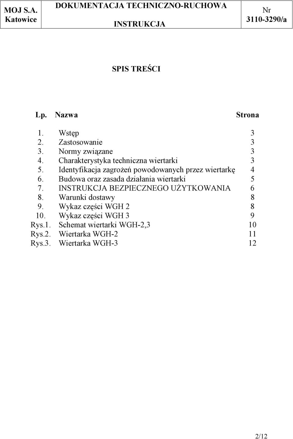 Budowa oraz zasada działania wiertarki 5 7. BEZPIECZNEGO UŻYTKOWANIA 6 8. Warunki dostawy 8 9.
