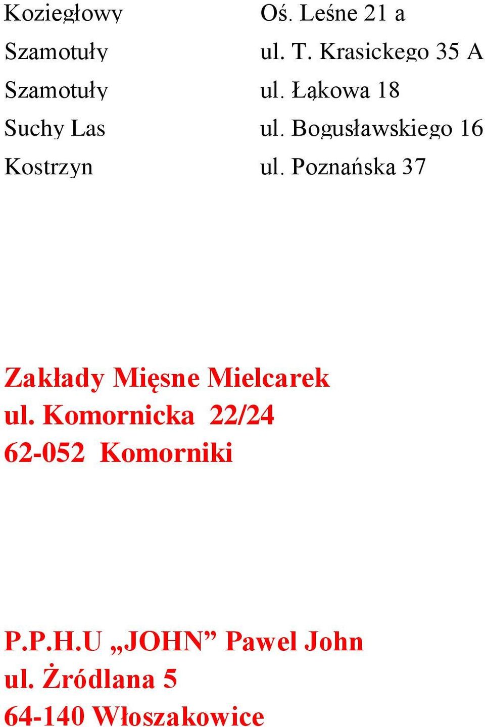 Bogusławskiego 16 Kostrzyn ul.