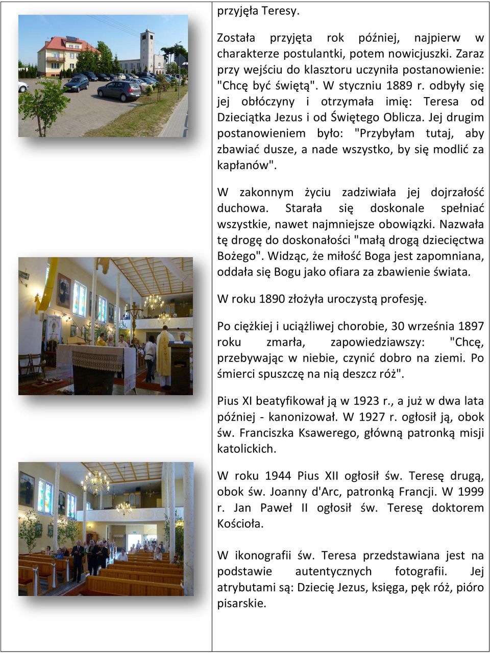 Jej drugim postanowieniem było: "Przybyłam tutaj, aby zbawiać dusze, a nade wszystko, by się modlić za kapłanów". W zakonnym życiu zadziwiała jej dojrzałość duchowa.