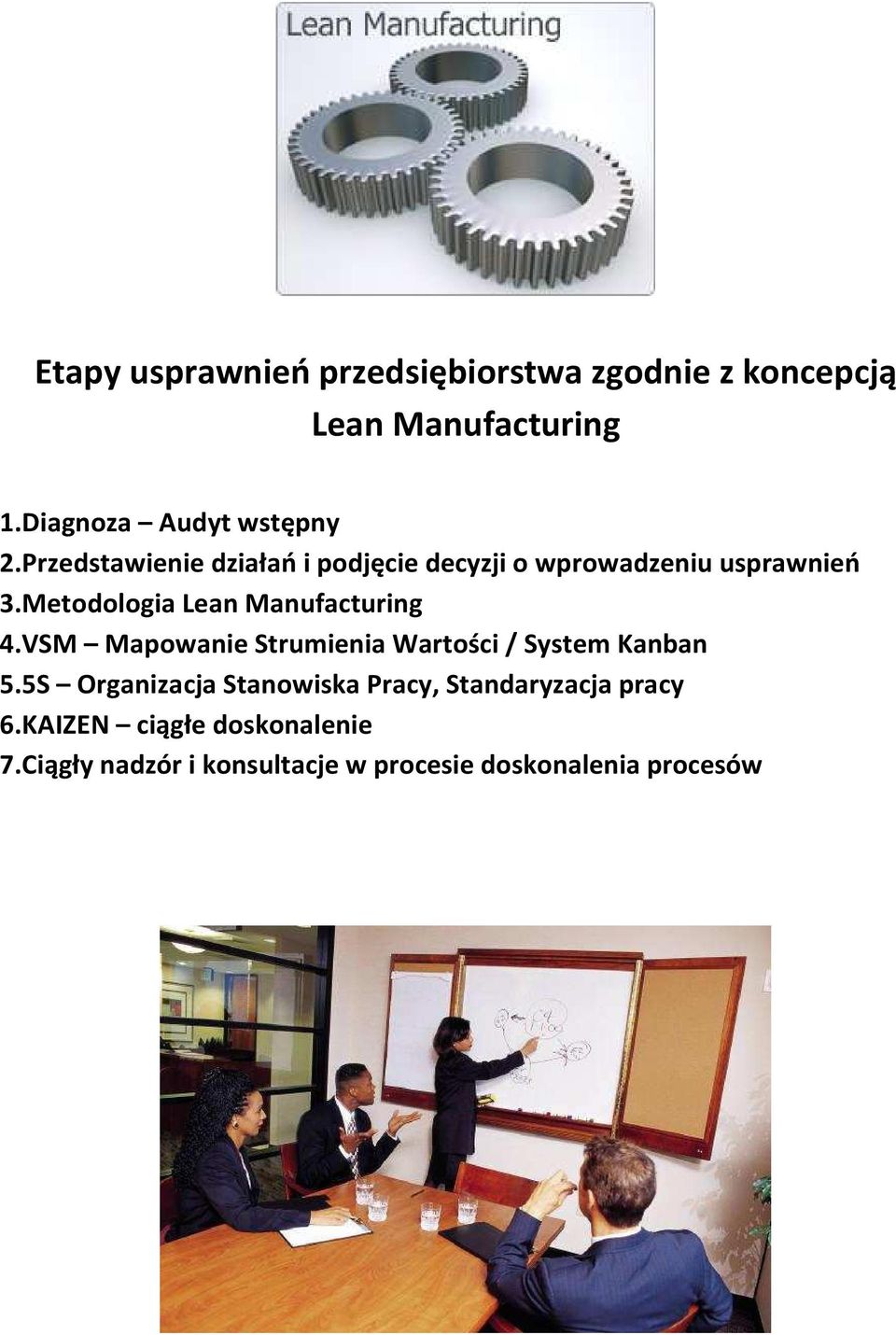 Metodologia Lean Manufacturing 4.VSM Mapowanie Strumienia Wartości / System Kanban 5.