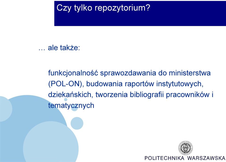 ministerstwa (POL-ON), budowania raportów