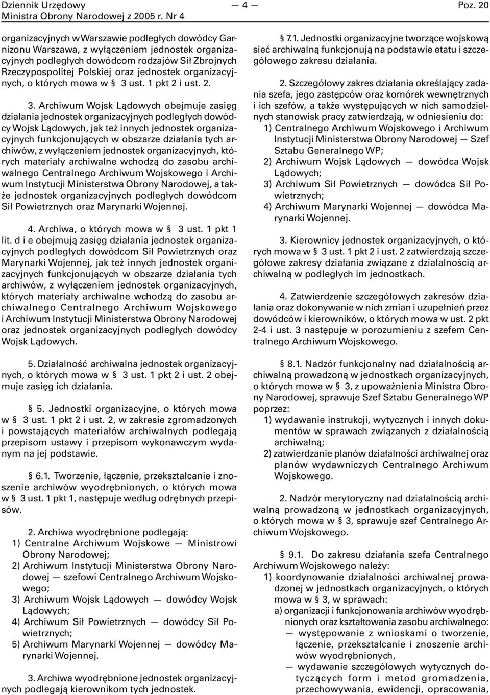organizacyjnych, o których mowa w 3 