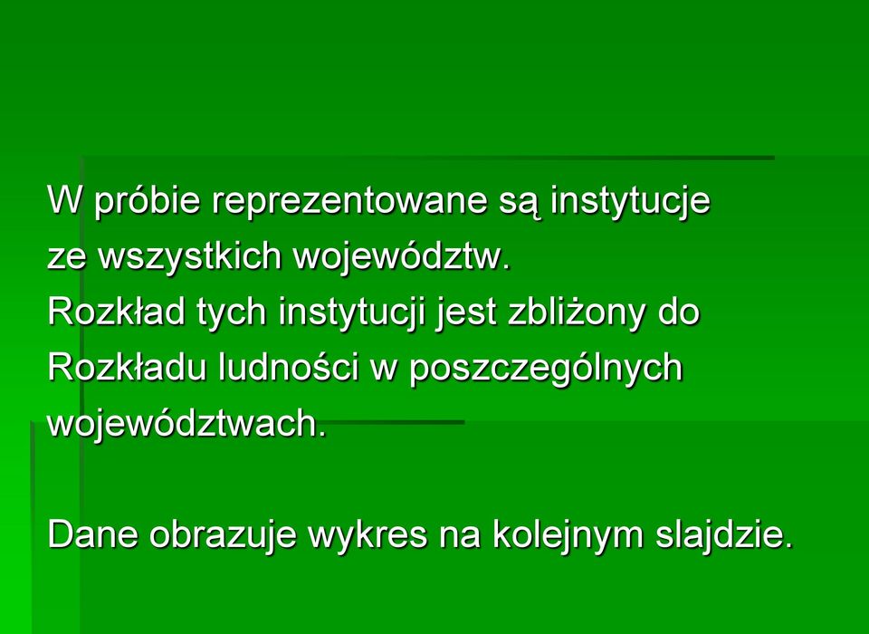 Rozkład tych instytucji jest zbliżony do Rozkładu