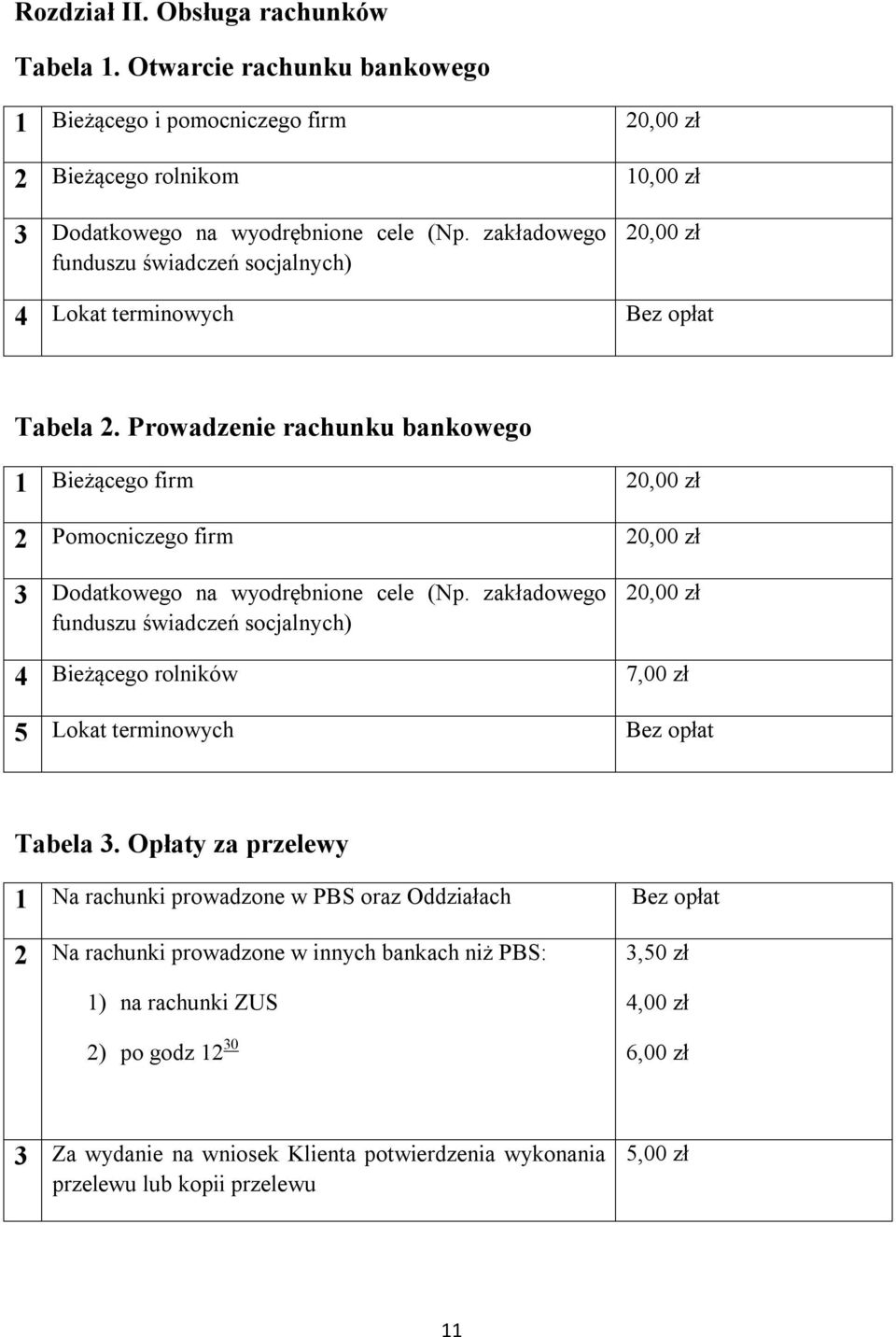 Prowadzenie rachunku bankowego 1 Bieżącego firm 2 Pomocniczego firm 3 Dodatkowego na wyodrębnione cele (Np.