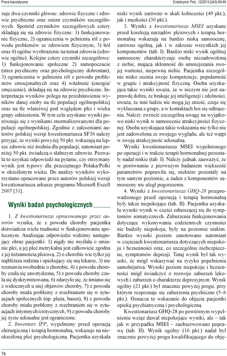 wyobrażenie na temat zdrowia (zdrowie ogólne).