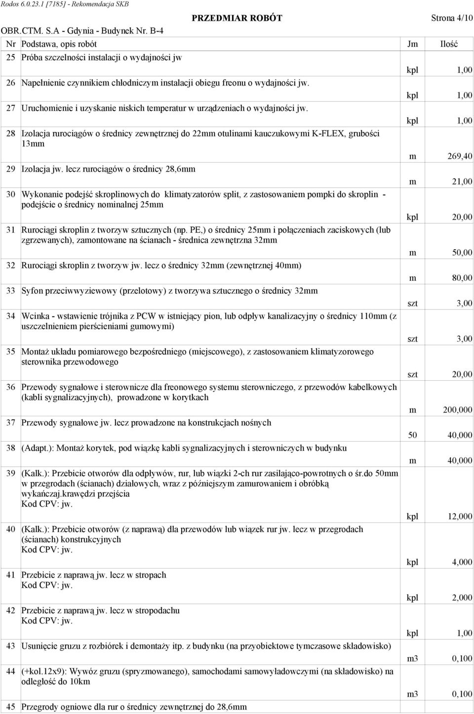 lecz rurociągów o średnicy 28,6mm 30 Wykonanie podejść skroplinowych do klimatyzatorów split, z zastosowaniem pompki do skroplin - podejście o średnicy nominalnej 25mm 31 Rurociągi skroplin z tworzyw