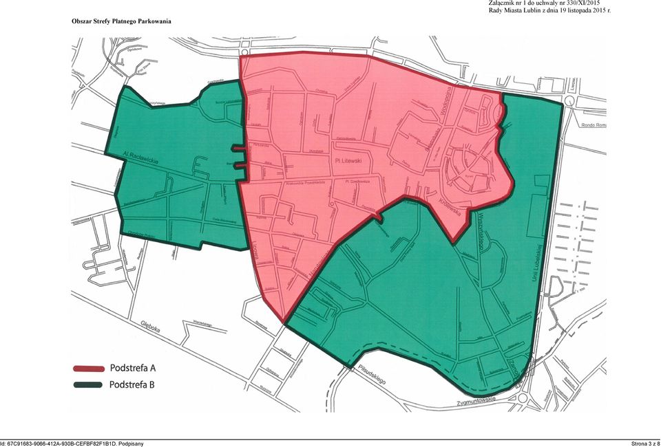 Obszar Strefy Płatnego Parkowania Id: