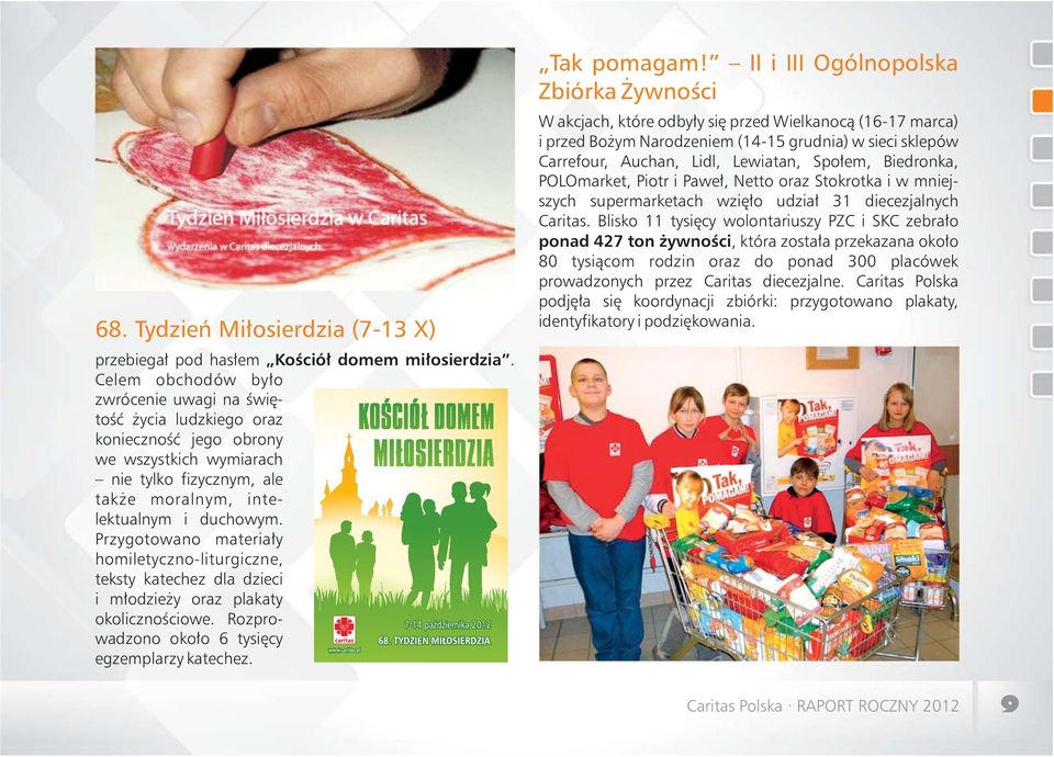 Przygotowano materiały homiletyczno-liturgiczne, teksty katechez dla dzieci i młodzieży oraz plakaty okolicznościowe. Rozprowadzono około 6 tysięcy egzemplarzy katechez. Tak pomagam!
