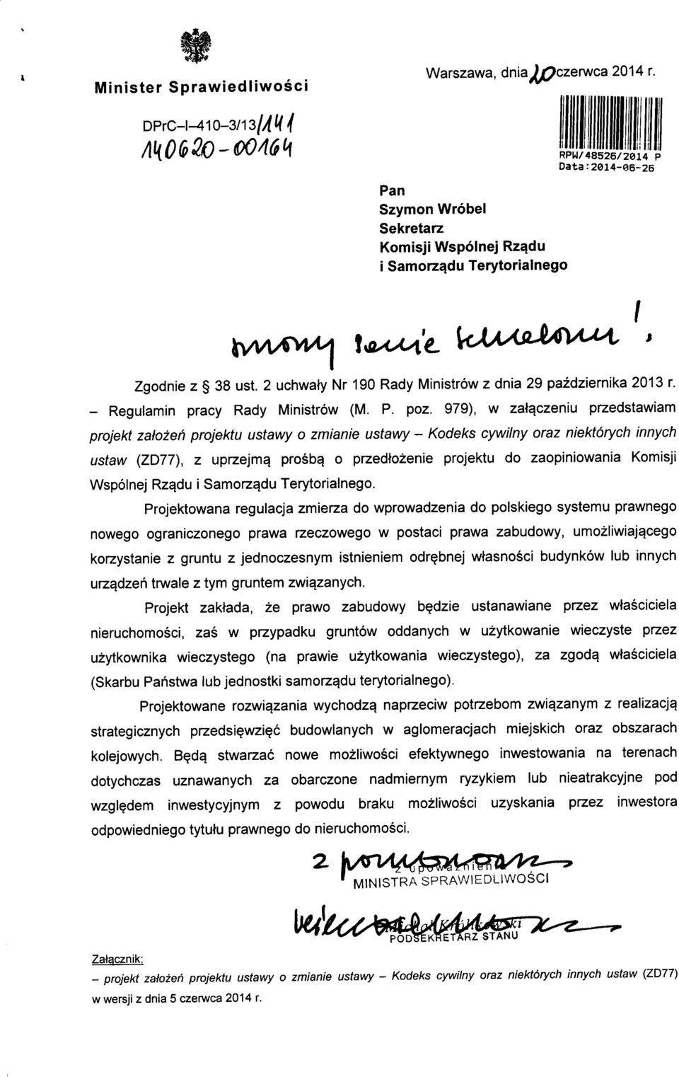 2 uchwaty Nr 190 Rady Ministrow z dnia 29 pazdziernika 2013 r. - Regulamin pracy Rady Ministrow (IVI. P. poz.