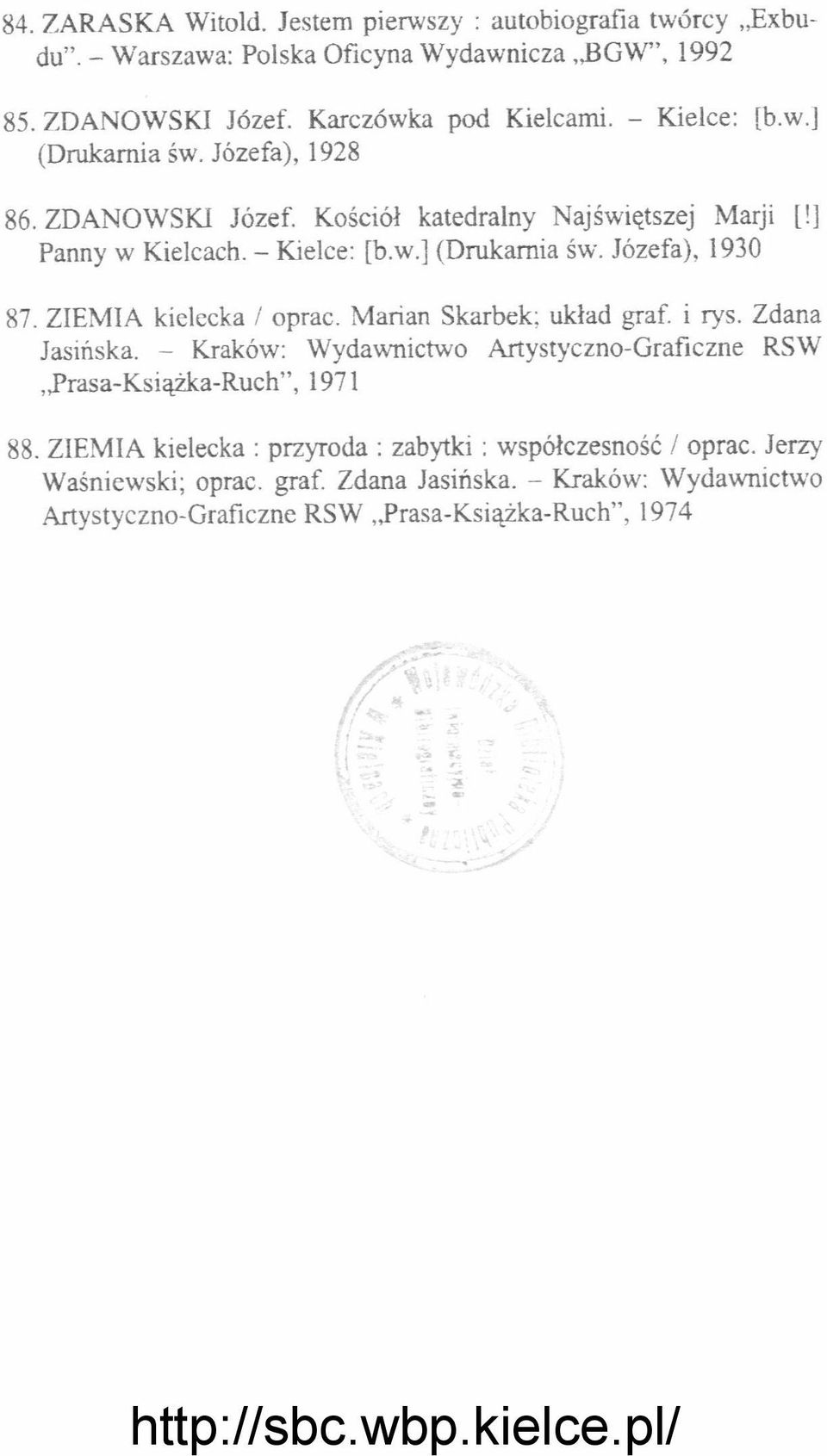 Józefa), 1930 87. ZIEMIA kielecka / oprac. Marian Skarbek; układ graf. i rys. Zdana Jasińska.