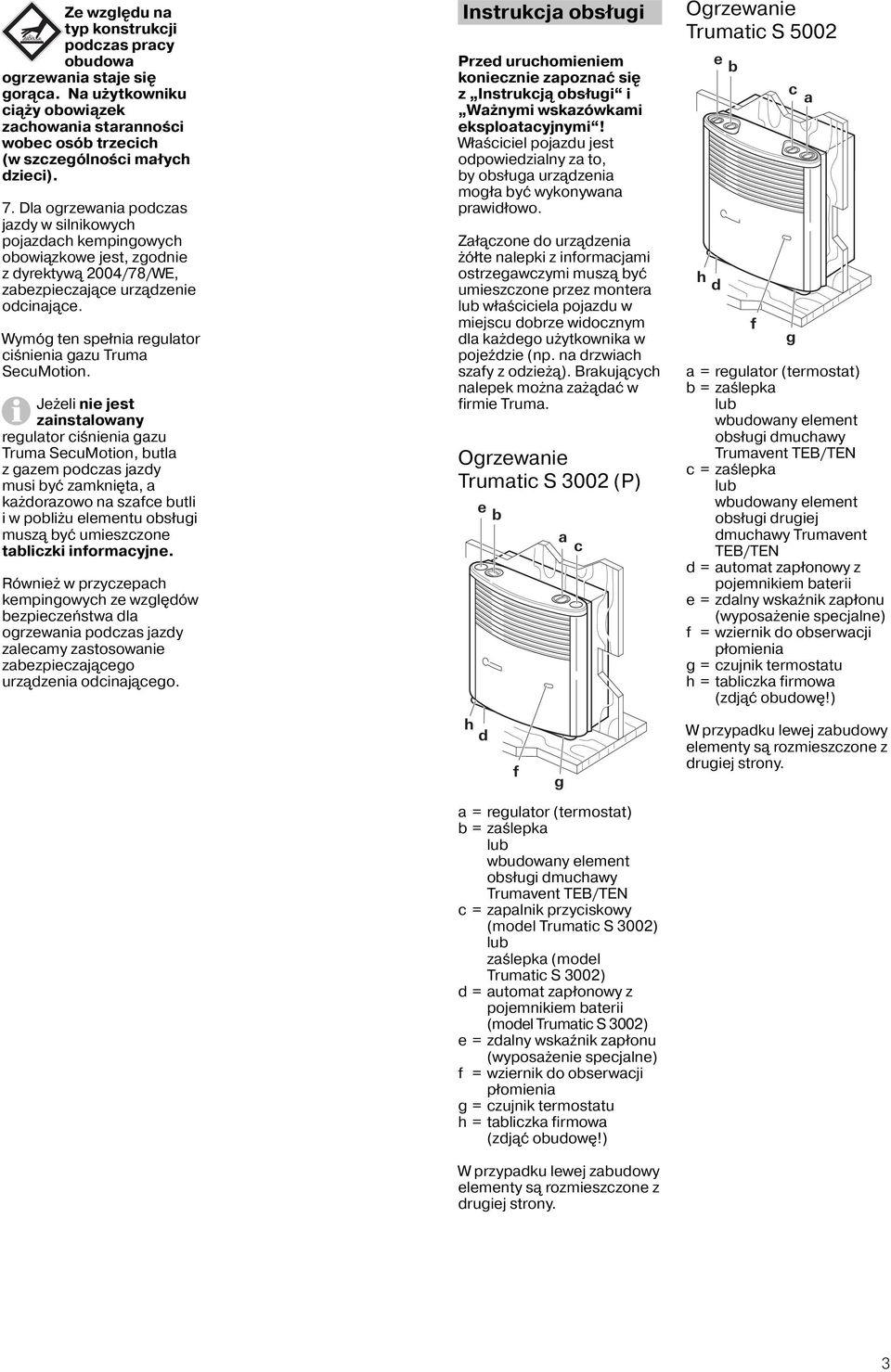 Wymóg ten spełnia regulator ciśnienia gazu Truma SecuMotion.