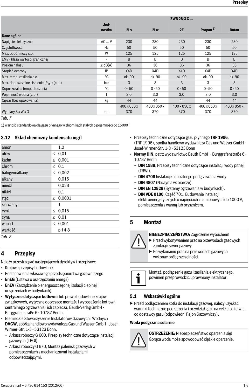 7 ) wartość standardowa dla gazu płynnego w zbiornikach stałych o pojemności do 5000 l 400 x 850 x 370 400 x 850 x 370 400 x 850 x 370 400 x 850 x 370 3.