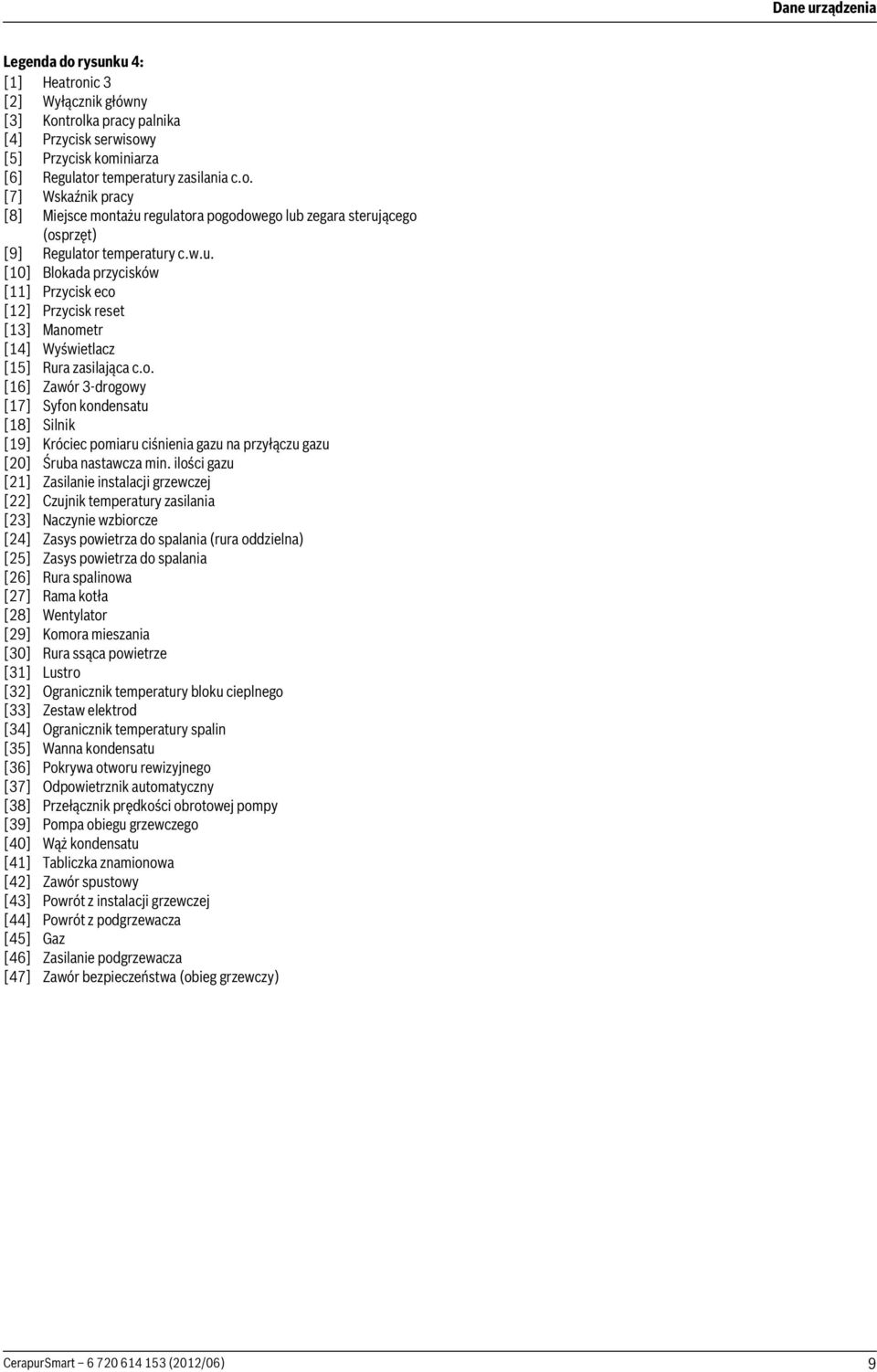 ilości gazu [] Zasilanie instalacji grzewczej [] Czujnik temperatury zasilania [3] Naczynie wzbiorcze [4] Zasys powietrza do spalania (rura oddzielna) [5] Zasys powietrza do spalania [6] Rura