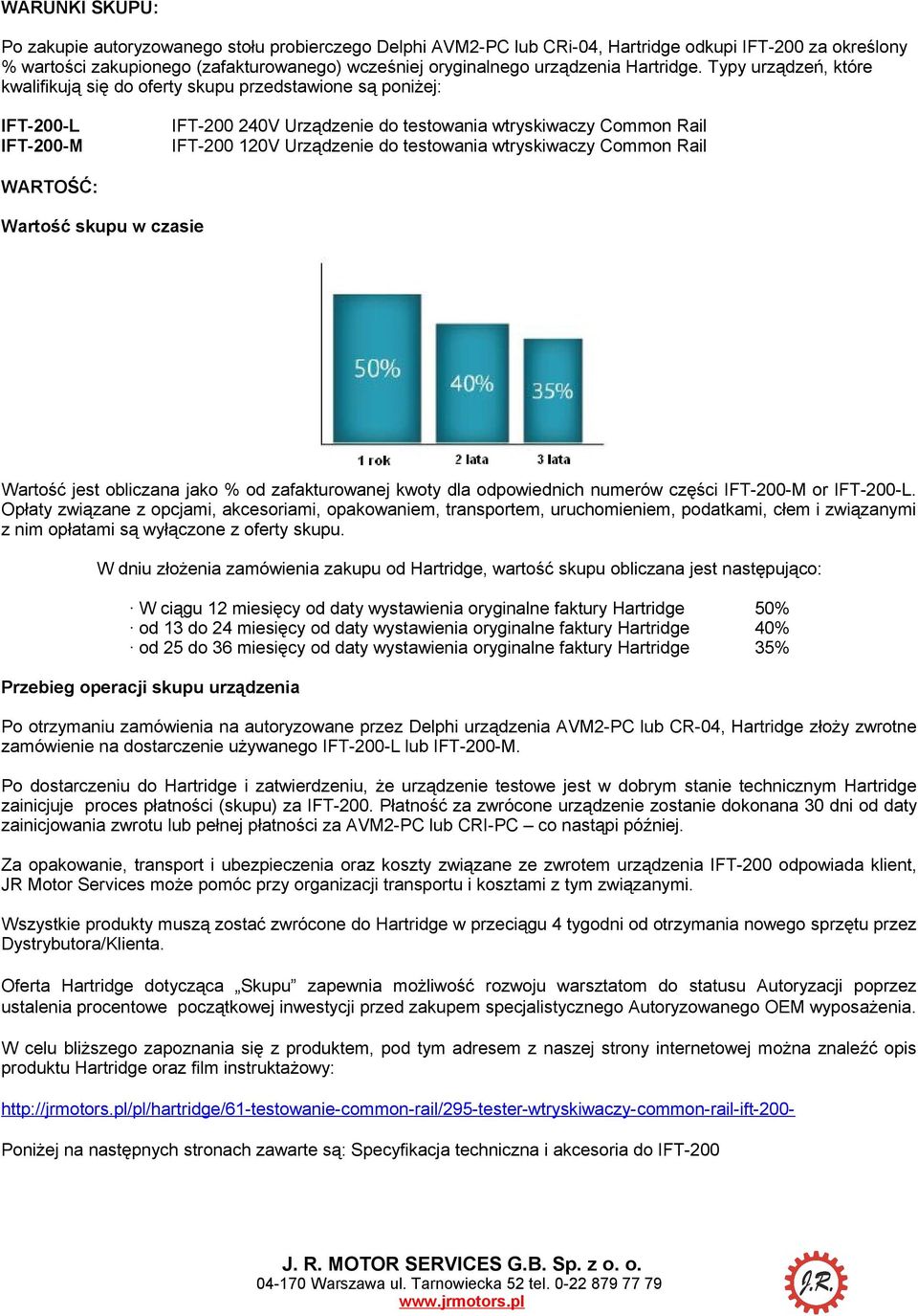 Typy urządzeń, które kwalifikują się do oferty skupu przedstawione są poniżej: IFT-200-L IFT-200-M IFT-200 240V Urządzenie do testowania wtryskiwaczy Common Rail IFT-200 120V Urządzenie do testowania