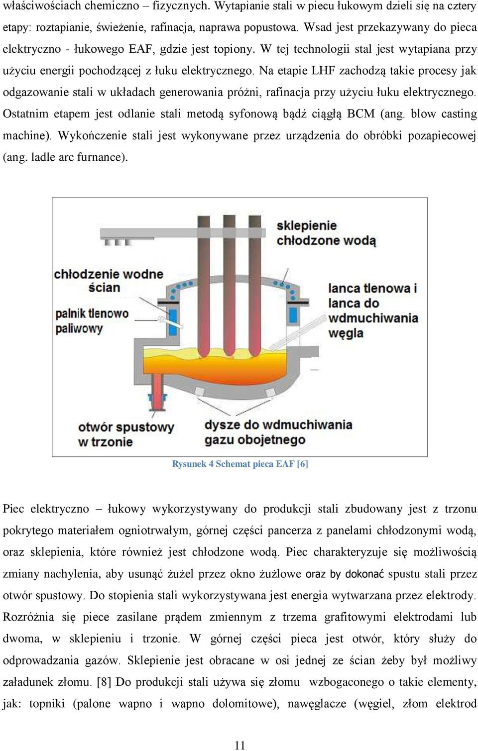 Na etapie LHF zachodzą takie procesy jak odgazowanie stali w układach generowania próżni, rafinacja przy użyciu łuku elektrycznego.
