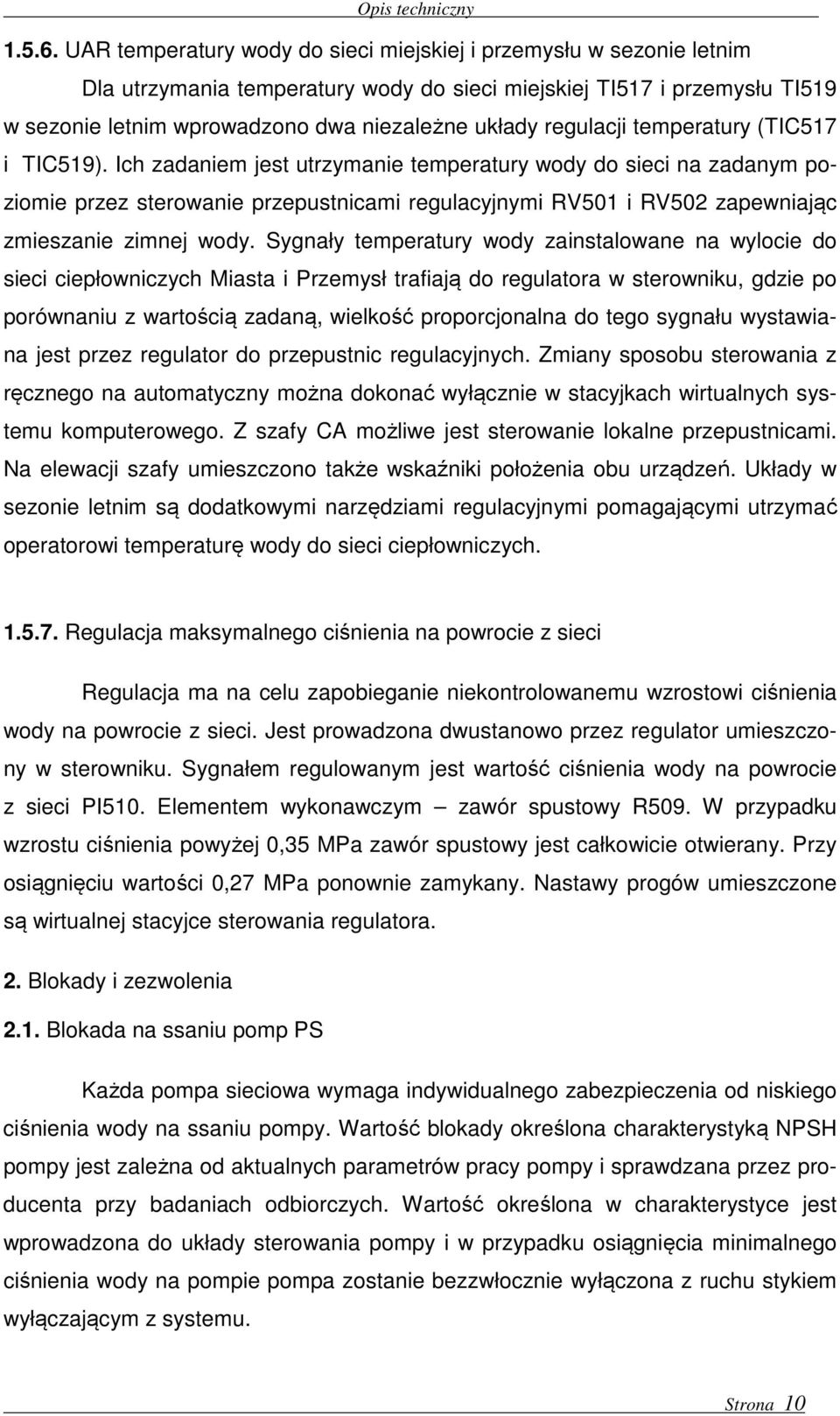 regulacji temperatury (TIC517 i TIC519).