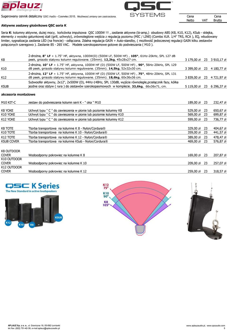 1/4" TRS, RCA ), EQ, wbudowany limiter, sygnalizacja zasilania LED (na froncie) - odłączana.