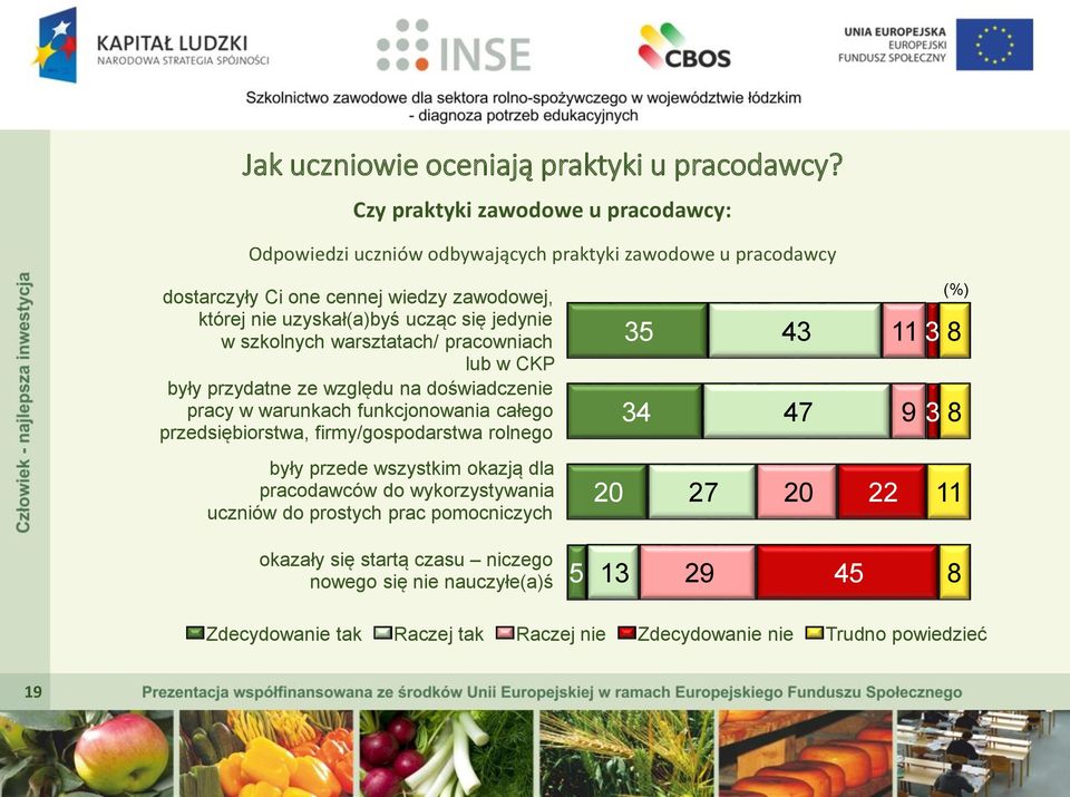 się jedynie w szkolnych warsztatach/ pracowniach lub w CKP były przydatne ze względu na doświadczenie pracy w warunkach funkcjonowania całego przedsiębiorstwa,