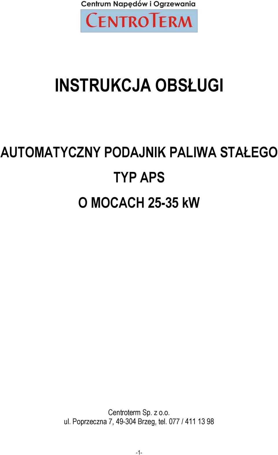 MOCACH 25-35 kw Centroterm Sp. z o.o. ul.