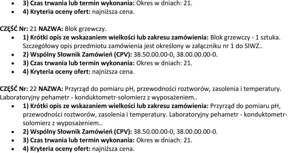 CZĘŚĆ Nr: 22 NAZWA: Przyrząd do pomiaru ph, przewodności roztworów, zasolenia i temperatury.