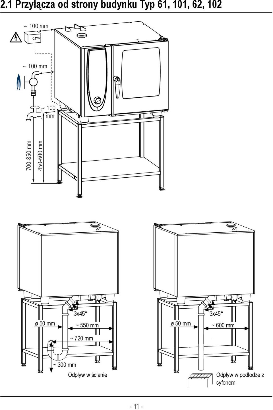 mm 3x45 ~ 550 mm ø 50 mm 3x45 ~ 600 mm ~ 720 mm ~ 300
