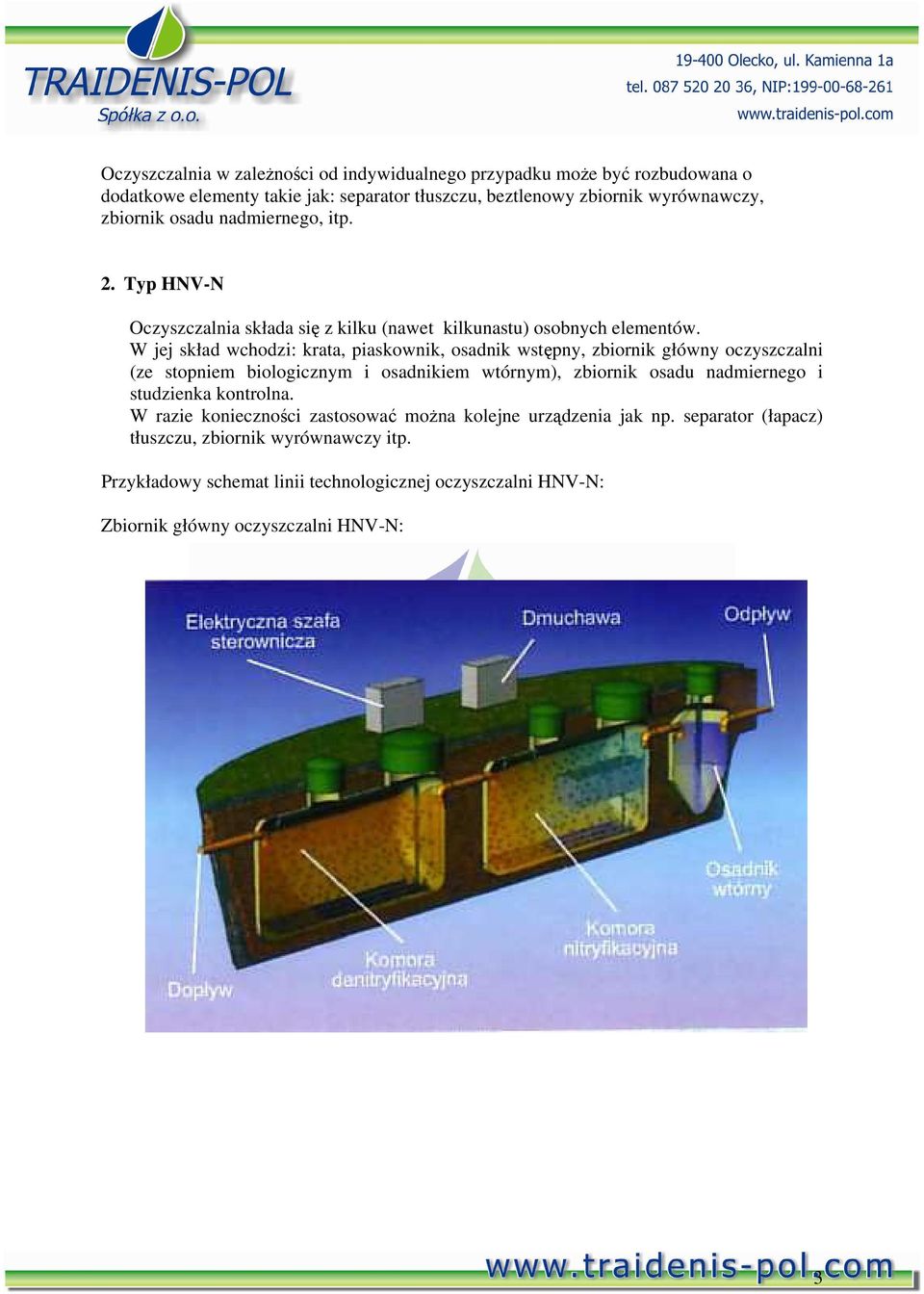 W jej skład wchodzi: krata, piaskownik, osadnik wstępny, zbiornik główny oczyszczalni (ze stopniem biologicznym i osadnikiem wtórnym), zbiornik osadu nadmiernego i