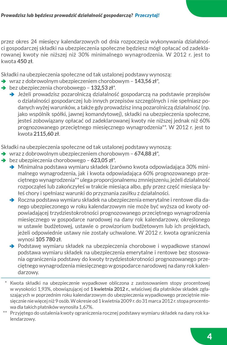 minimalnego wynagrodzenia. W 2012 r. jest to kwota 450 zł.