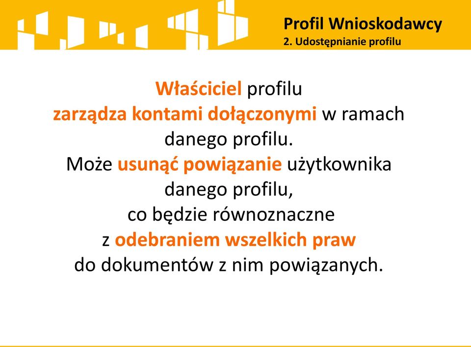 dołączonymi w ramach danego profilu.