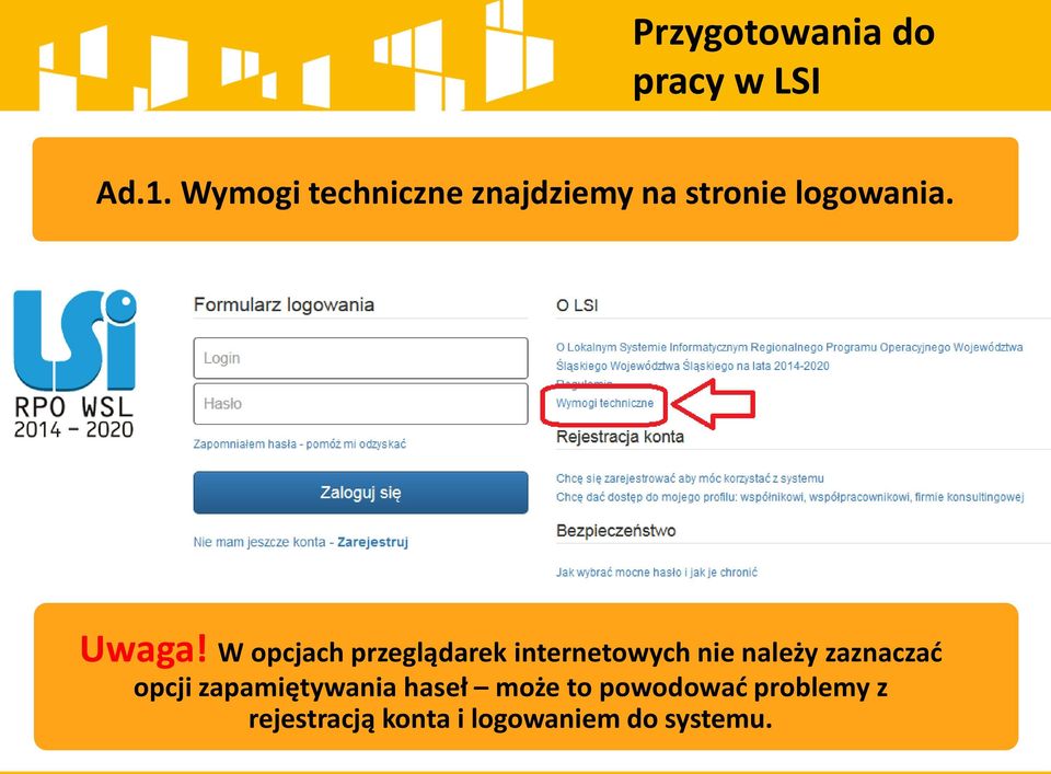 W opcjach przeglądarek internetowych nie należy zaznaczać