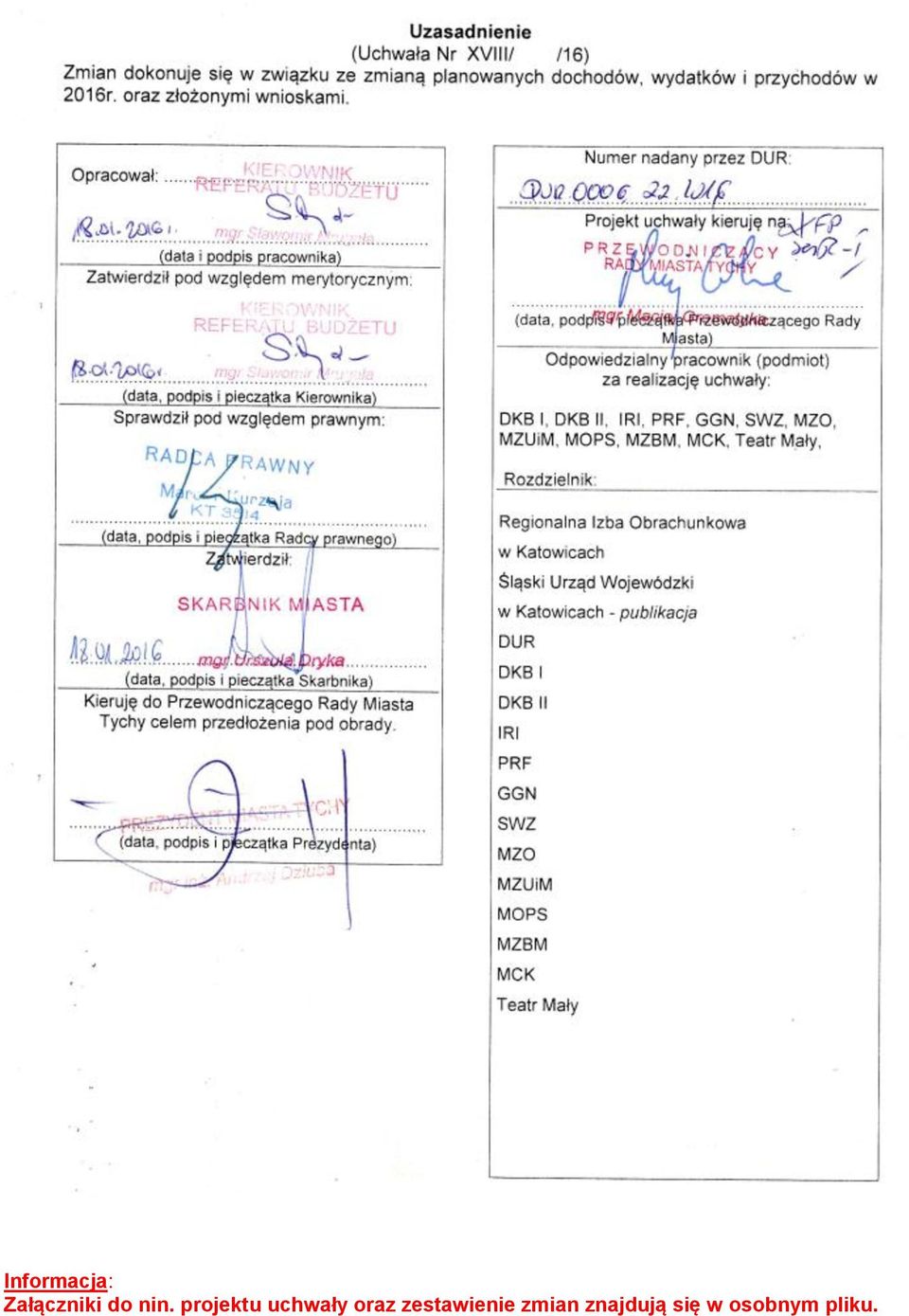 projektu uchwały oraz