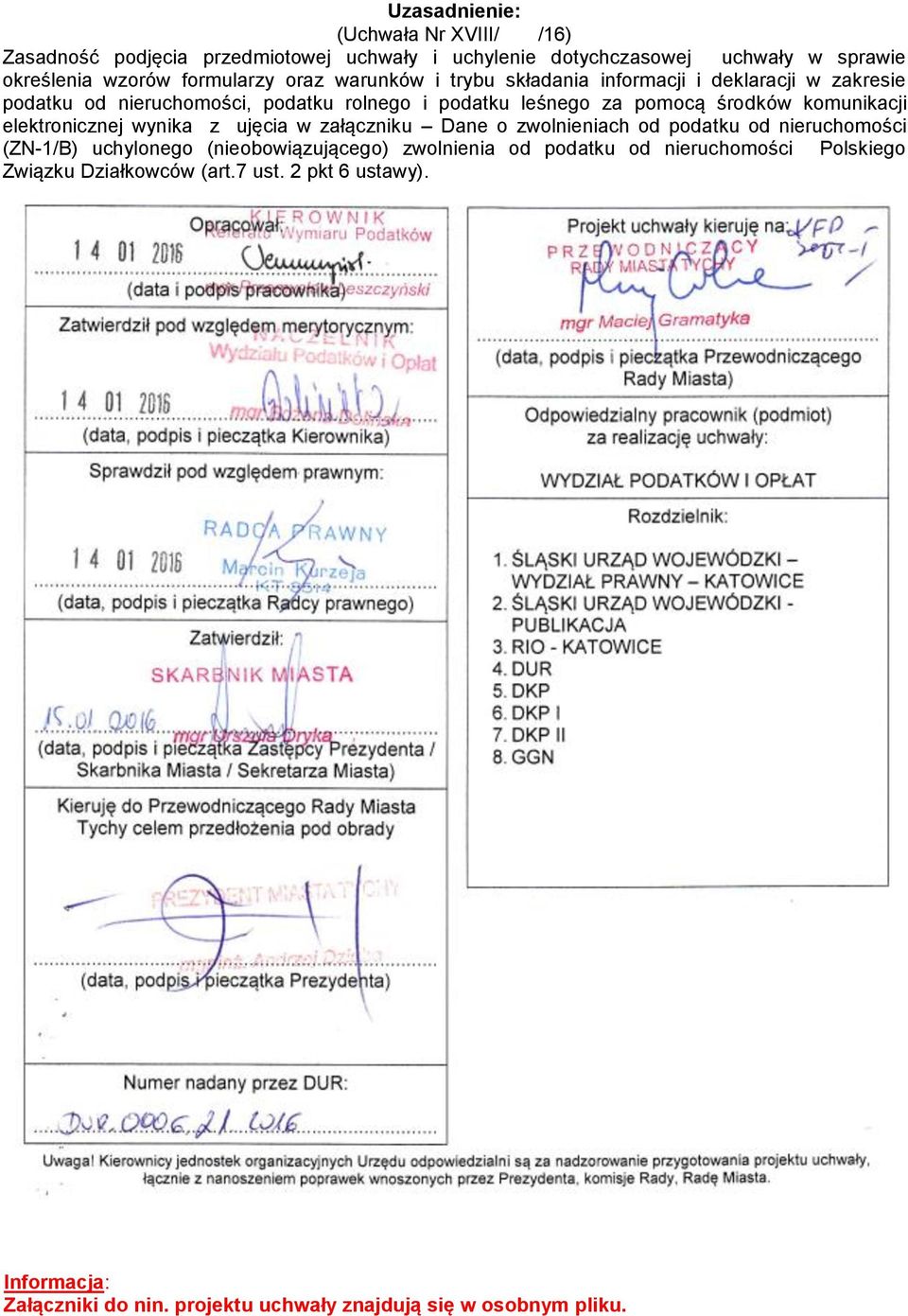 komunikacji elektronicznej wynika z ujęcia w załączniku Dane o zwolnieniach od podatku od nieruchomości (ZN-1/B) uchylonego (nieobowiązującego) zwolnienia
